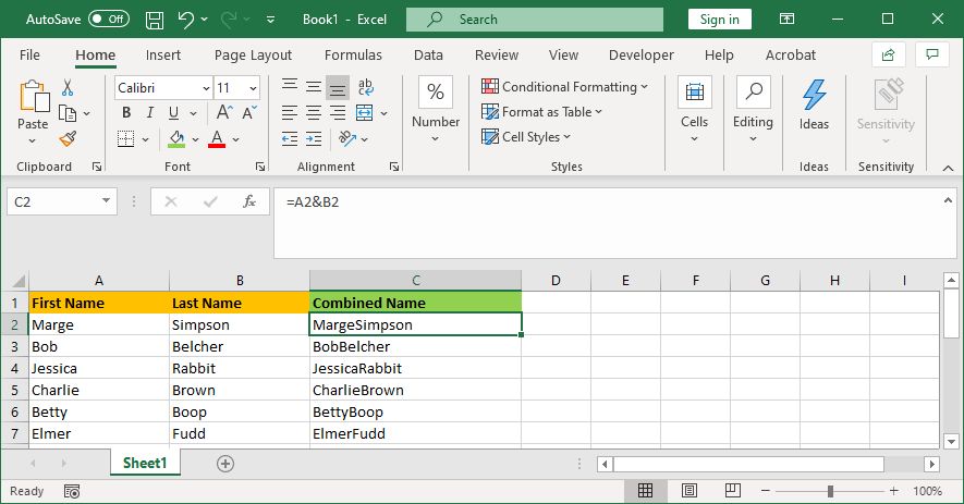 How To Combine Two Columns In Excel Formula Printable Templates