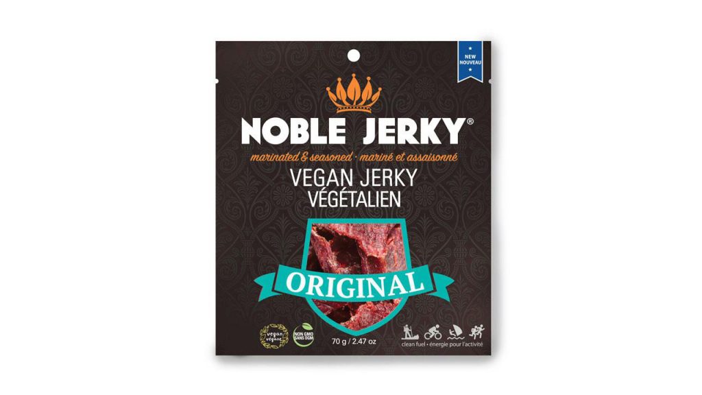 plant-based jerky in packagin