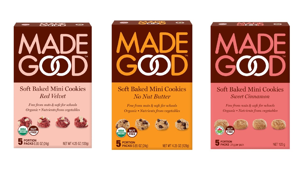 packages of Made Good soft baked cookies