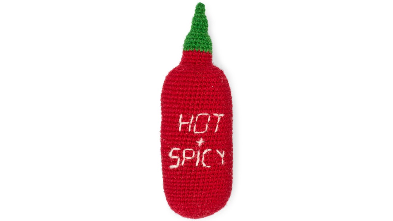 wool Sriracha dog toy