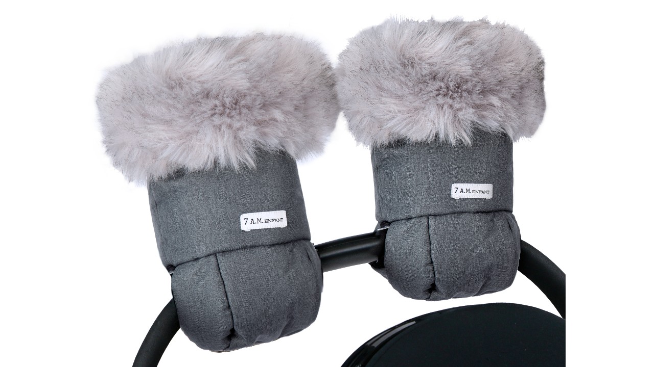 stroller mitts with faux fur lining