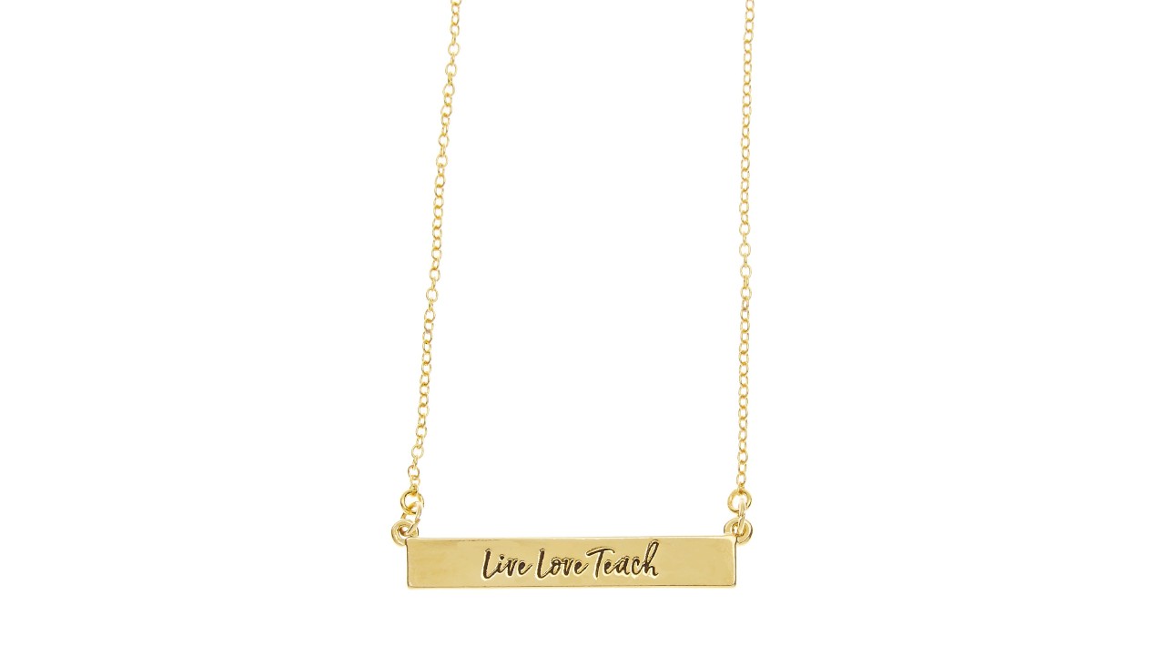 gold necklace with words 