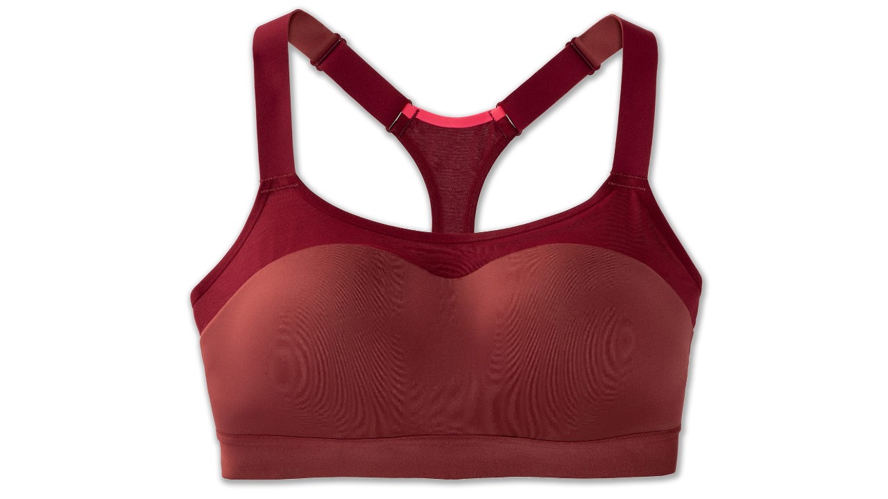 red two-toned sports bra