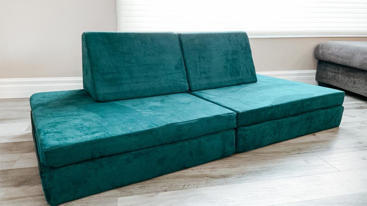 Photo of a play couch set up in a living room